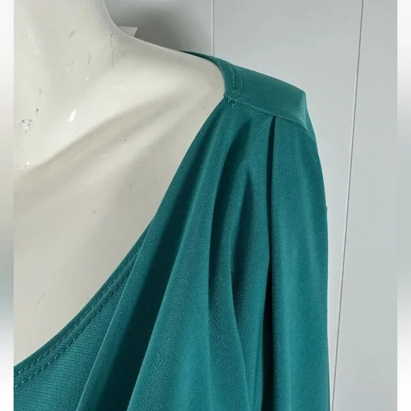 NWT Keren Hart Women’s Size L Green 3/4 Sleeve Casual Top Shirt Cocktail - Picture 3 of 6